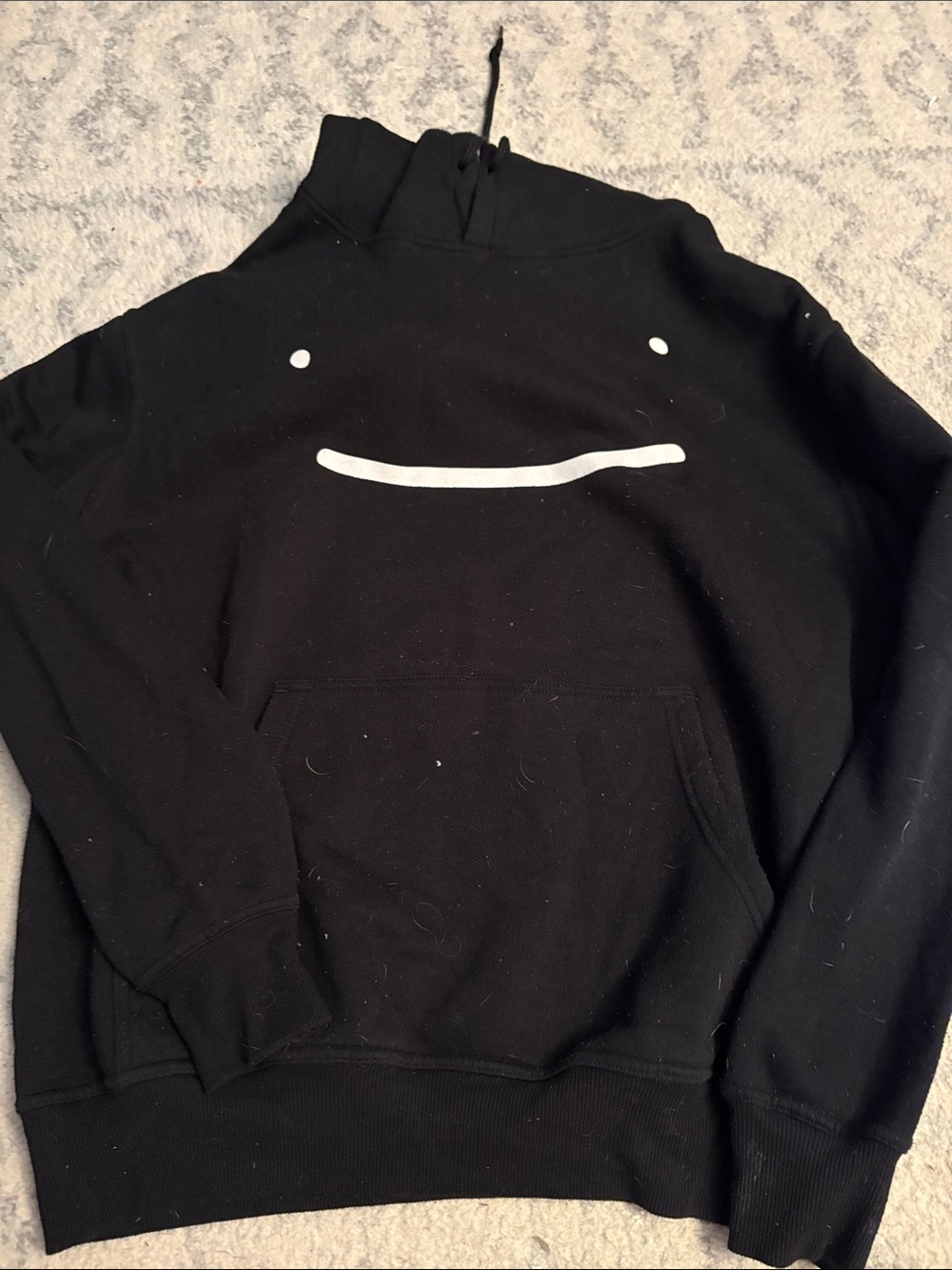 Black Dream  Hoodie with Minimal White Graphic